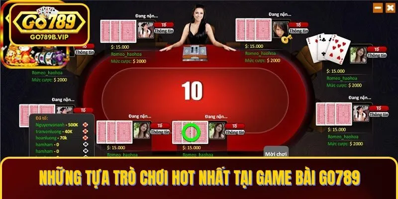 Những trò chơi làm nên tên tuổi của game bài Go789