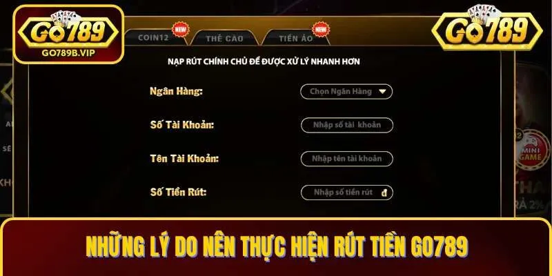 Những ưu điểm khi rút tiền Go789 mà tân thủ cần biết
